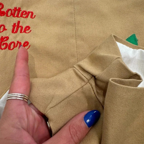 Vintage Boy’s Jon Jon School “Rotten to the Core” Apple Embroidered Romper - Picture 3 of 9